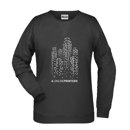 Zwart katoen-polyester sweatshirt voor dames.