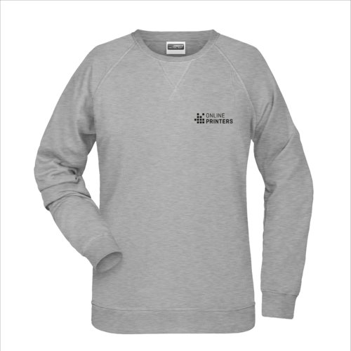 Grijs gemleerd dames sweatshirt van katoenmix met lange mouwen.