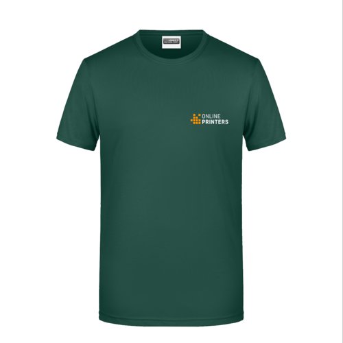 Groen stoffen T-shirt voor heren met korte mouwen.
