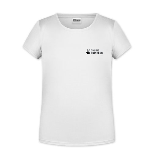 Wit katoenen T-shirt voor meisjes met korte mouwen.
