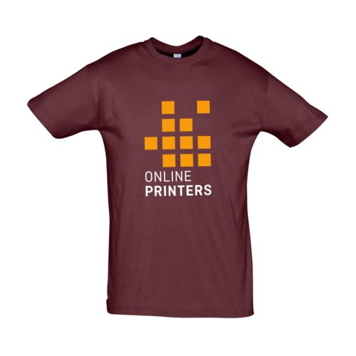 Bordeauxrood katoenen T-shirt, unisex snit.