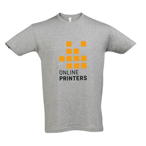 Grijs katoenen T-shirt met korte mouwen en ronde hals, unisex.
