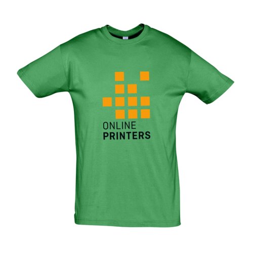Groen katoenen T-shirt, unisex pasvorm.