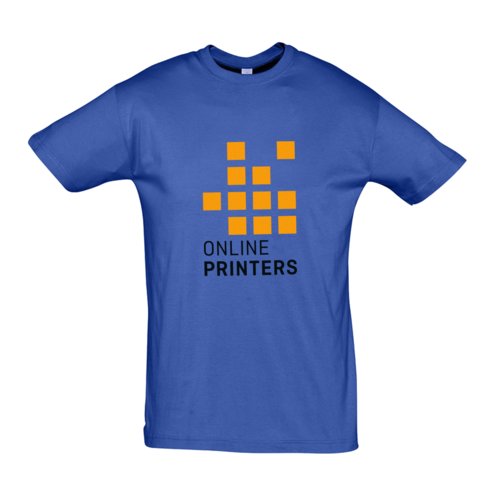 Koningsblauw katoenen T-shirt, unisex pasvorm.