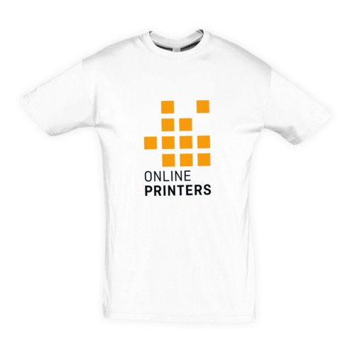 Wit katoenen t-shirt met korte mouwen en een ronde hals.