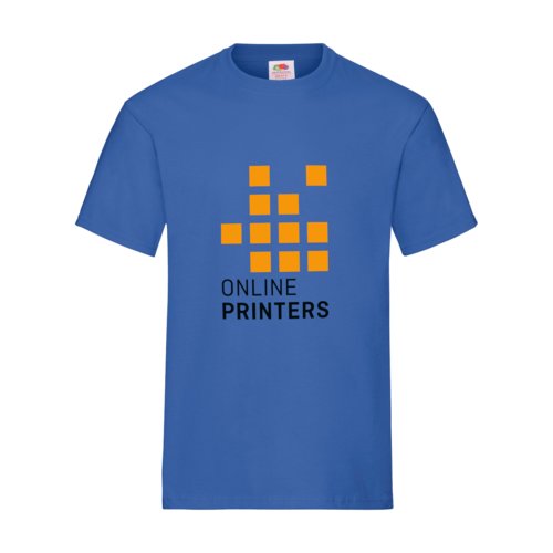 Koningsblauw katoenen T-shirt voor heren met korte mouwen.