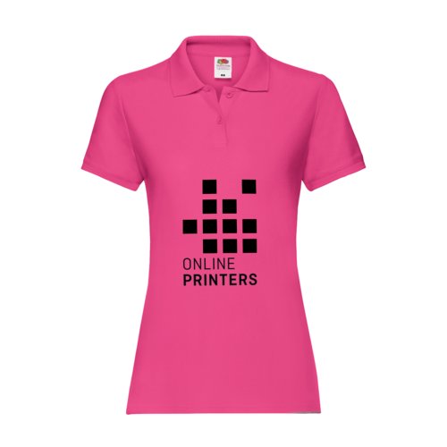 Fuchsia katoenen poloshirt voor dames.