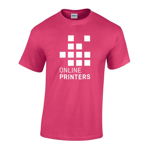 Roze katoenen T-shirt voor heren met korte mouwen.