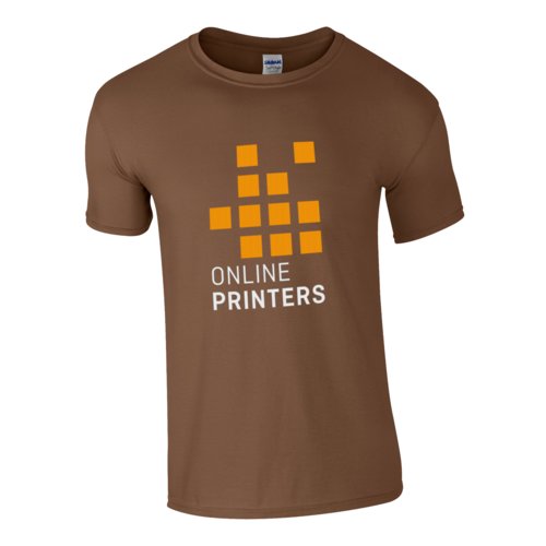Bruin katoenen T-shirt voor mannen met korte mouwen.