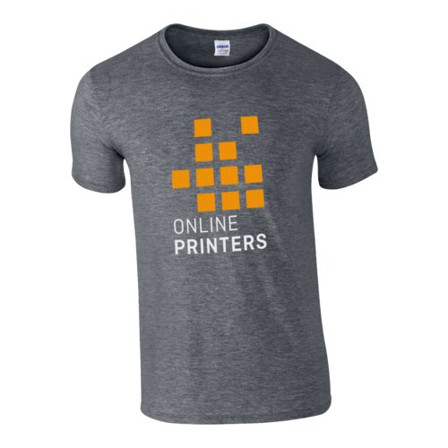Grijze gemêleerde katoenen T-shirt voor heren.