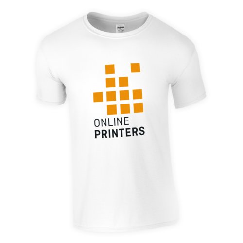 Wit katoenen T-shirt voor mannen met korte mouwen.