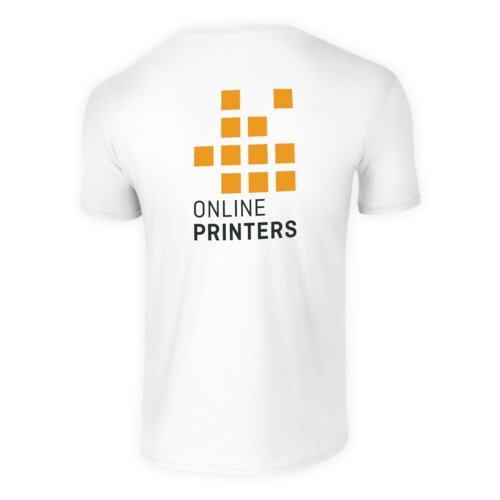 Wit katoenen T-shirt voor mannen met korte mouwen.