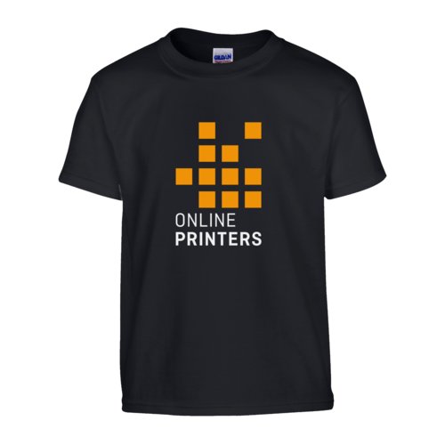 Zwart katoenen T-shirt, unisex pasvorm en korte mouwen.