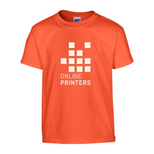 Oranje katoenen T-shirt, unisex model, met korte mouwen.
