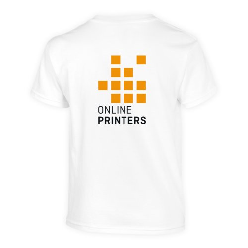 Wit katoenen T-shirt, unisex, met korte mouwen.