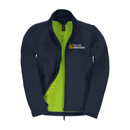 Marineblauwe softshell jas van polyester en elastaan voor dames.
