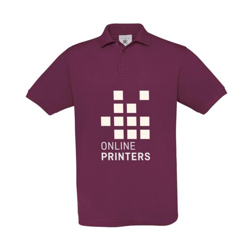 Bordeaux katoenen poloshirt met korte mouwen en knoopsluiting.