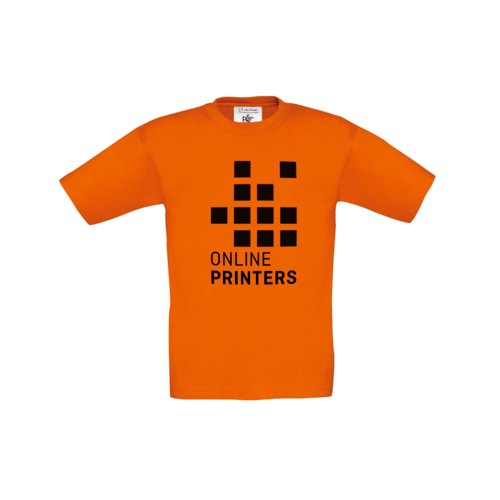 Oranje katoenen T-shirt voor kinderen met korte mouwen.