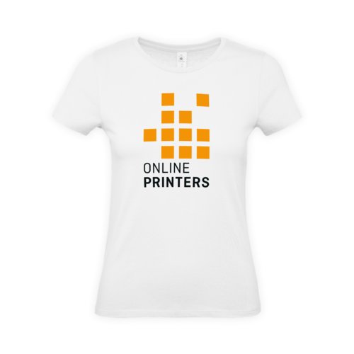 Wit katoenen T-shirt voor dames met korte mouwen.