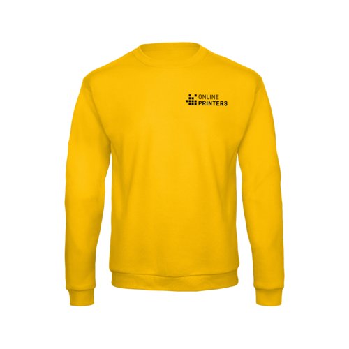 Goudgele katoen-polyester sweatshirt voor heren met lange mouwen.