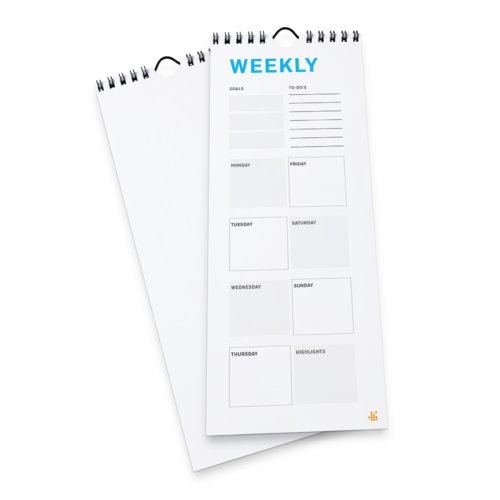 Weekkalender met wire-o binding, 15 x 42 cm, Staand formaat, 4/0-kleurig 1