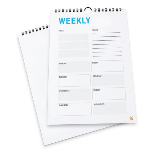 Weekkalender met wire-o binding, A5, Staand formaat, 4/0-kleurig 1