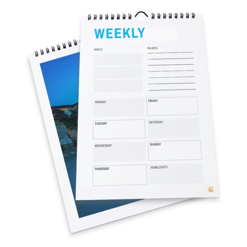 Weekkalender met wire-o binding, A5, Staand formaat, 4/4-kleurig 2