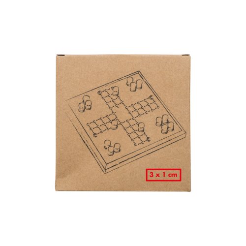 Houten bordspel met speelstukken.