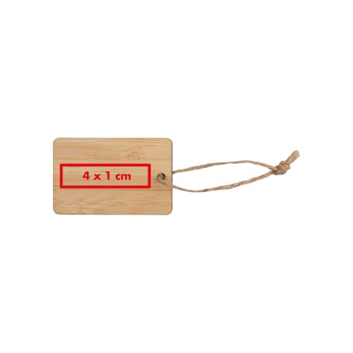Licht bamboe label met koord.