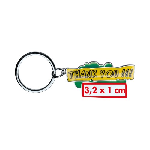Metalen sleutelhanger met ring.