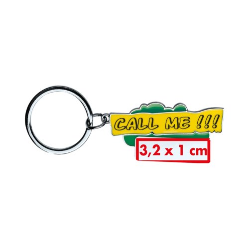 Metalen sleutelhanger met sleutelring.