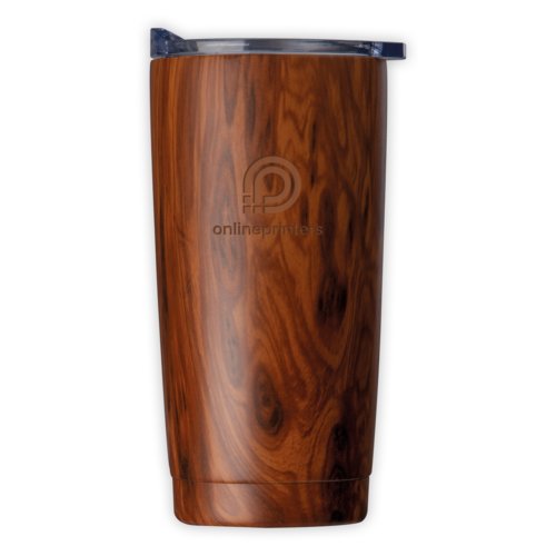 Houten geïsoleerde beker met deksel.
