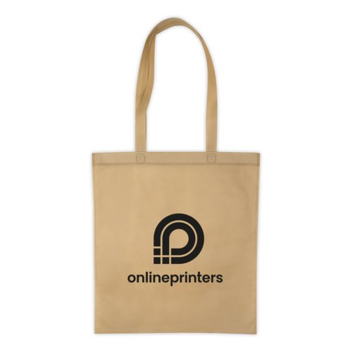 Beige non-woven tas met handvatten.