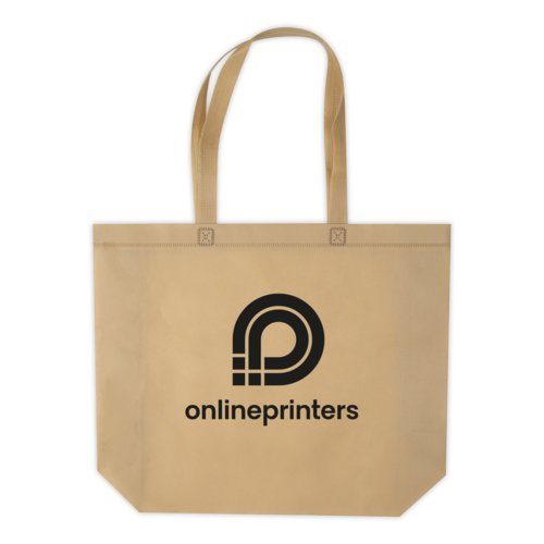 Beige non-woven tas met draaghengsels.