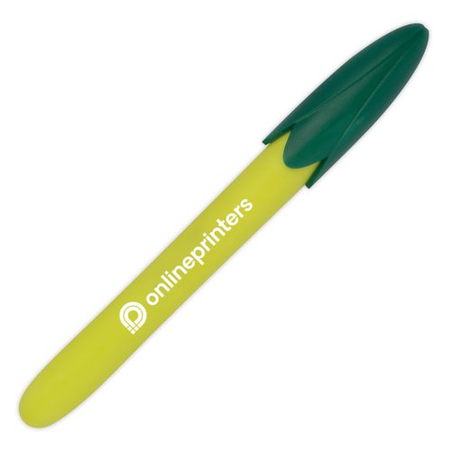 Gele mais balpen met groene dop.