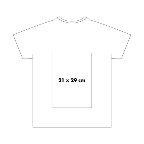 Unisex T-shirt van stof met korte mouwen en ronde hals.