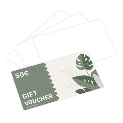 Eenvoudige cadeaubonkaarten, 9,0 x 5,0 cm, enkelzijdig bedrukt 2