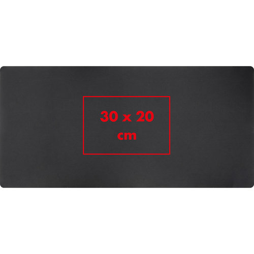 Zwarte gaming pad met antislip onderkant.