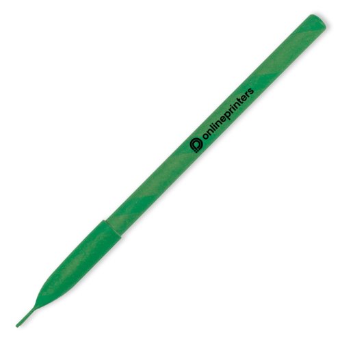 Groene papieren balpen met inkt.