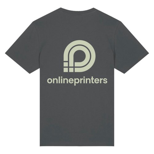Antracietkleurig T-shirt van biologisch katoen met unisex pasvorm.