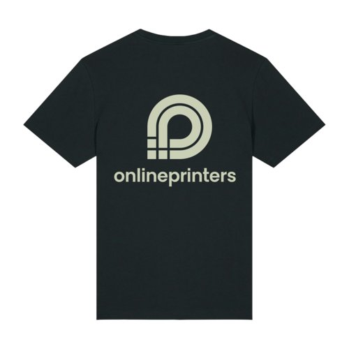 Zwart biologisch katoenen T-shirt met unisex pasvorm.