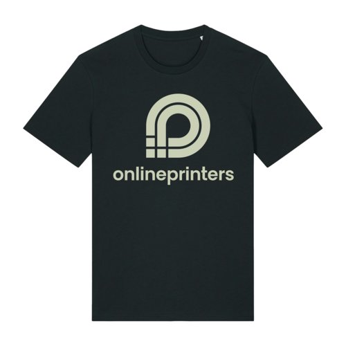 Zwart biologisch katoenen T-shirt met korte mouwen, unisex pasvorm.