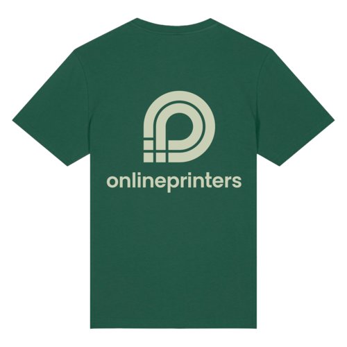 Donkergroen biologisch katoenen t-shirt met korte mouwen en ronde hals.