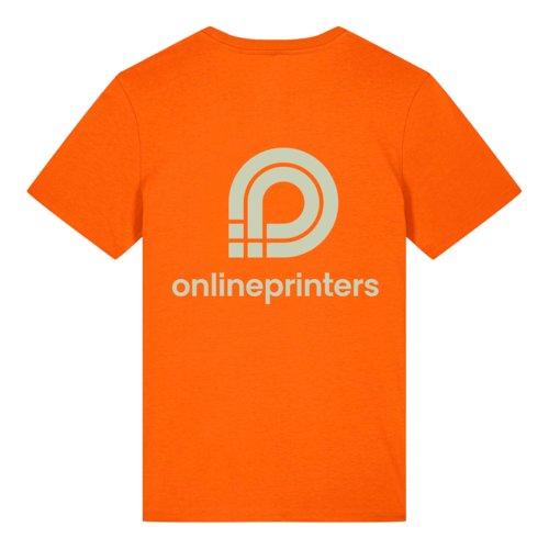 Oranje T-shirt van biologisch katoen met korte mouwen en ronde hals.