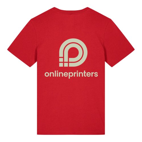 Rood T-shirt van biologisch katoen met korte mouwen.