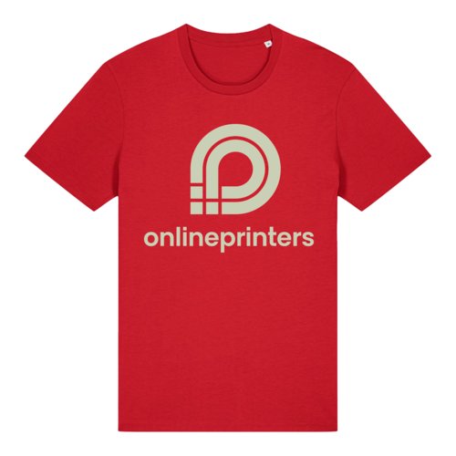 Rood biologisch katoenen T-shirt, unisex model.