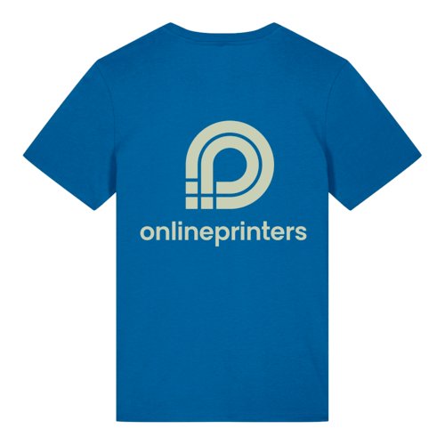 Koningsblauw biologisch katoenen T-shirt, unisex pasvorm.