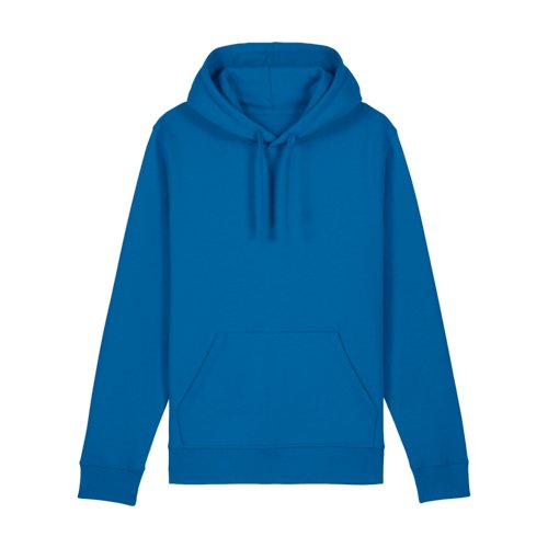 Koningsblauwe hoodie van katoenmix met capuchon en kangoeroezak.