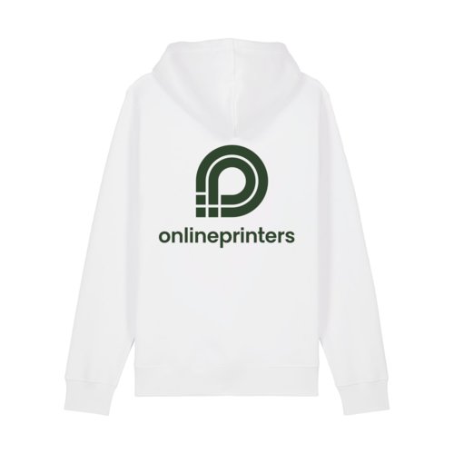 Witte hoodie van katoenmix met capuchon en kangoeroezak.