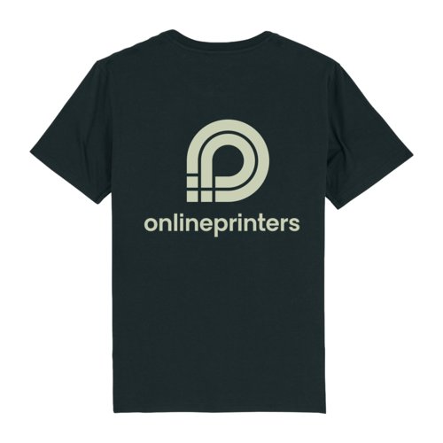 Zwart katoenen t-shirt met korte mouwen.
